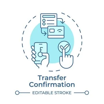 Transfer processing monochrome blue concept icon Stock Illustration