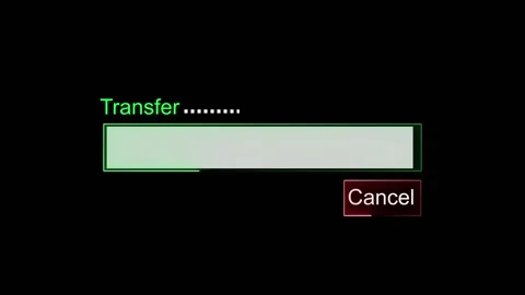 Transfer progress bar with cancel button status. Transfer progress bar for .. Stock Footage 337817135