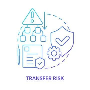 Transfer risk blue gradient concept icon Stock Illustration