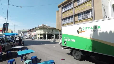 Transfer road view, Jalan Transfer traffic, George Town, Penang, Malaysia Stock Footage 162120049