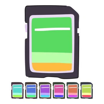 Transfer sd card vector cartoon graphic Stock Illustration