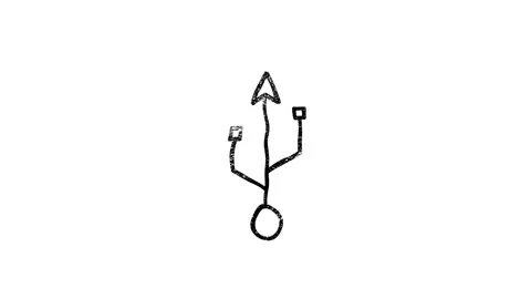 Transfer usb icon in hand draw style. Motion graphics Stock Footage 151532710