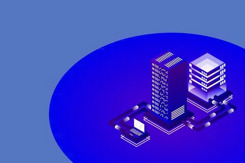 Transfer of user data to the server. Data hosting. Data flow. Data storage. S 库存插图