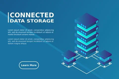 Transfer of user data to the server. Data flow. Data storage. Server. Digital イラスト素材