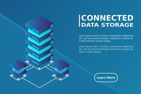 Transfer of user data to the server. Data flow. Data storage. Server. Digital イラスト素材