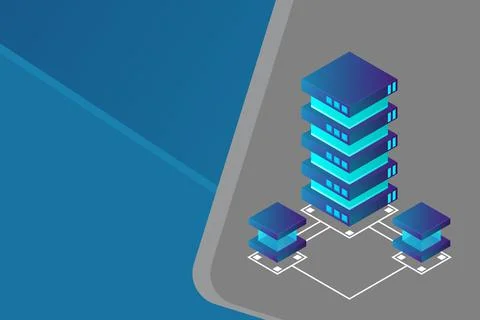 Transfer of user data to the server. Data flow. Data storage. Server. Digital イラスト素材