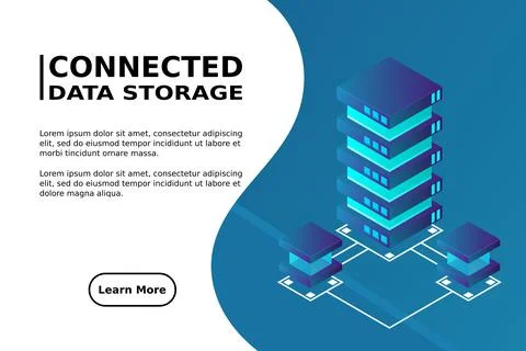 Transfer of user data to the server. Data flow. Data storage. Server. Digital イラスト素材