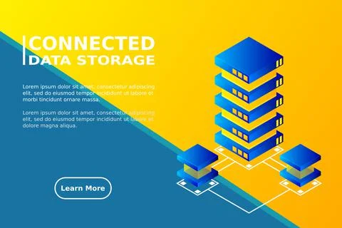 Transfer of user data to the server. Data flow. Data storage. Server. Digital 스톡 일러스트