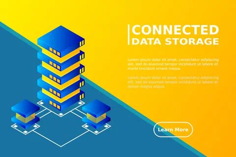 Transfer of user data to the server. Data flow. Data storage. Server. Digital 스톡 일러스트