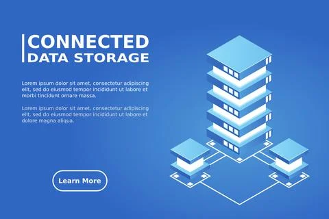 Transfer of user data to the server. Data flow. Data storage. Server. Digital 库存插图