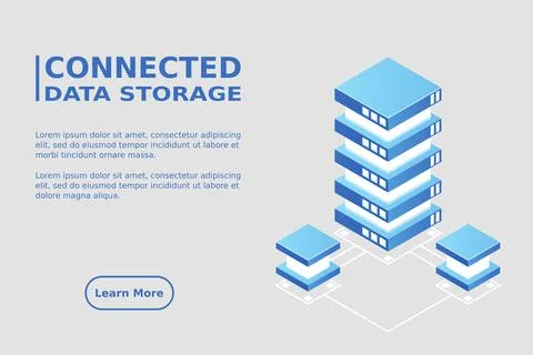 Transfer of user data to the server. Data flow. Data storage. Server. Digital 库存插图