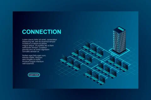 Transfer of user data to the server. Data flow. Data storage. Server. Digital イラスト素材