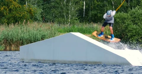 Transfer Wakeboarding Static 4k Stock Footage 48440863