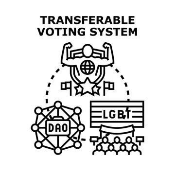 Transferable voting system supporting decentralized and inclusive governance Ilustración de archivo