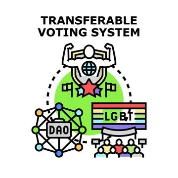 Transferable voting system supporting decentralized and inclusive governance Ilustración de archivo