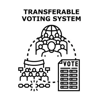 Transferable voting system supporting democratic election process 스톡 일러스트