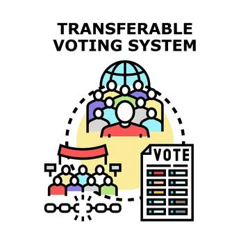 Transferable voting system supporting democratic election process 스톡 일러스트