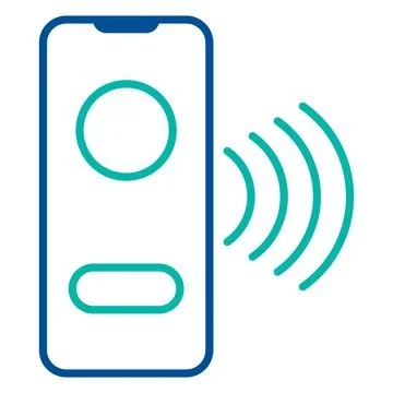 Transferring Data From Smartphone Stroke Icon Stock Illustration