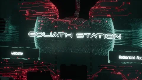 Transferring data from the spaceship's secret base computer 01 Stock Footage 266771980
