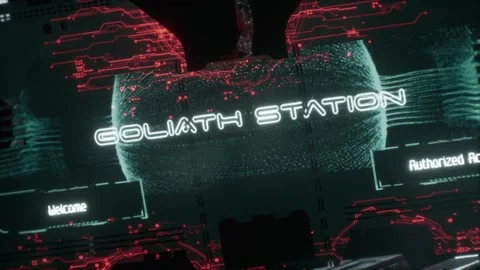 Transferring data from the spaceship's secret base computer 02 Stock Footage 266773027
