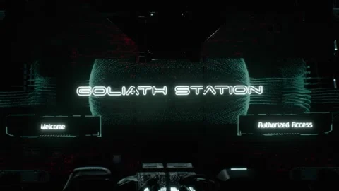 Transferring data from the spaceship's secret base computer 03 库存影片 266775823