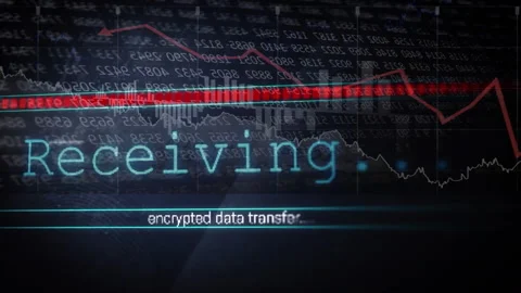 Transferring encrypted data with animation of financial graph and binary code Vídeos de archivo 303675626