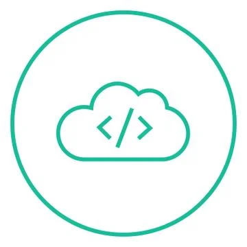 Transferring files cloud apps line icon 库存插图