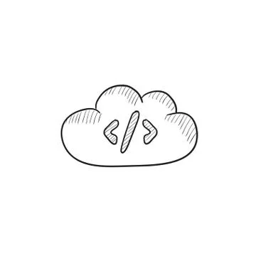 Transferring files cloud apps sketch icon Stock Illustration
