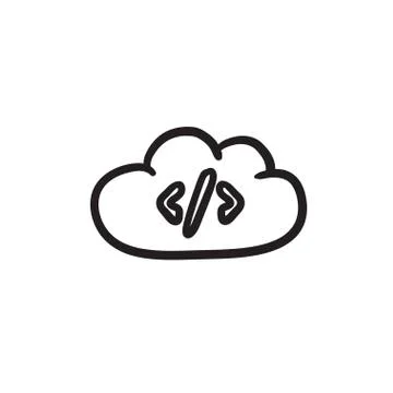 Transferring files cloud apps sketch icon Stock Illustration
