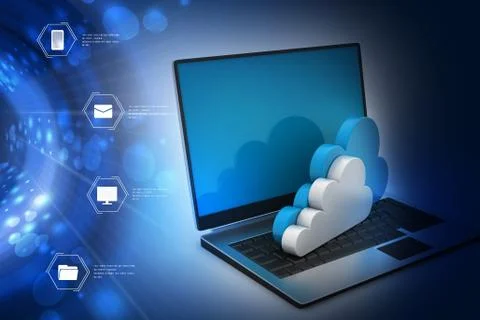 Transferring information to a cloud network server Stock-Illustration
