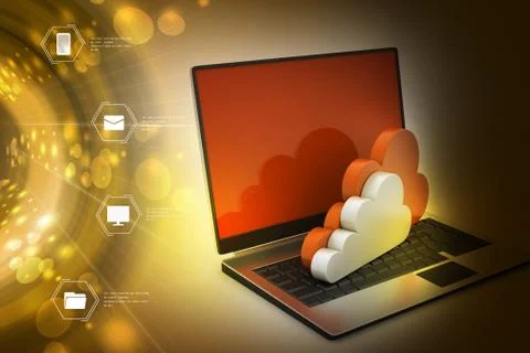 Transferring information to a cloud network server Stock Illustration