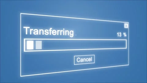 Transferring Process Animation on Blue Background Stock Footage 106939034