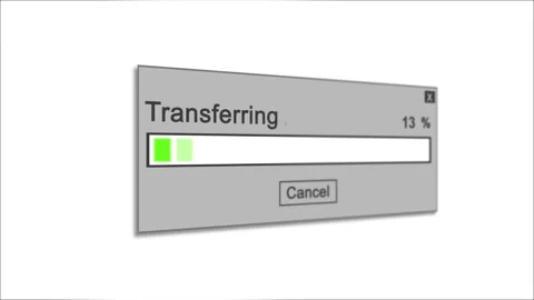 Transferring Process Animation on White Background Stock Footage 106939054