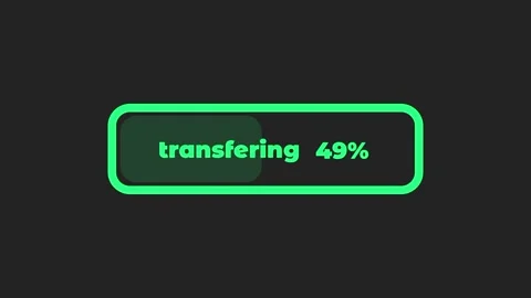Transferring Progress Bar 100 Percent Icon Stock Footage 343518820