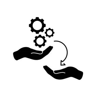 Transferring skill glyph icon vector illustration. Vector icon isolated on wh Stock Illustration