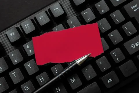 Transferring Written Notes Computer, Typing Motivational Messages, Browsing Foto stock