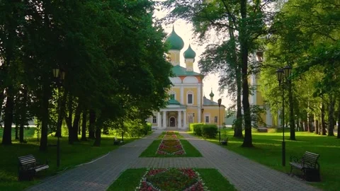 Transfiguration Cathedral, a historic Russian Orthodox church in Uglich Stock Footage 314487006
