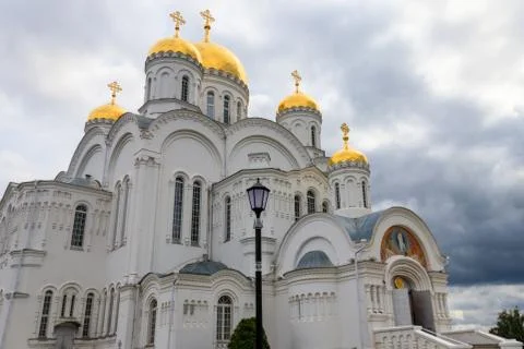 Transfiguration cathedral of Holy Trinity-Saint Seraphim-Diveyevo Monastery Stock Photos