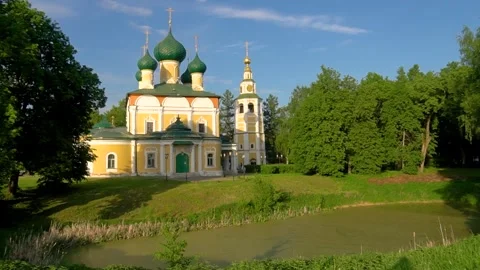 Transfiguration Cathedral of Our Savior, a Russian Orthodox church in Uglich Stock Footage 314487033
