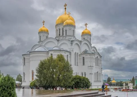 Transfiguration Cathedral in the Seraphim-Diveyevo Convent, in Russia Stock Photos