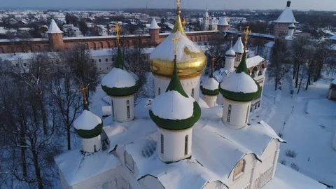 Transfiguration Cathedral in Suzdal, Russia Stock Footage 101092973