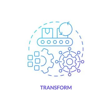 Transform blue gradient concept icon Illustrazione stock