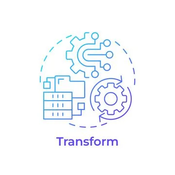 Transform blue gradient concept icon Stock Illustration