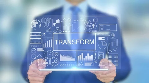Transform, Businessman with Hologram Concept Stock Footage 114584508