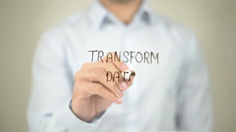 Transform Data, man writing on transparent screen Stock Footage 62770710