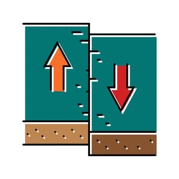 Transform earthquake color icon vector illustration Ilustración de archivo