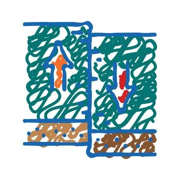 Transform earthquake icon doodle illustration Ilustración de archivo