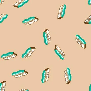 Transform earthquake isometric icon seamless pattern 스톡 일러스트