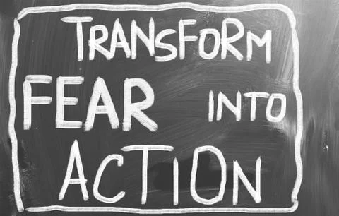 Transform fear into action concept Stock Illustration