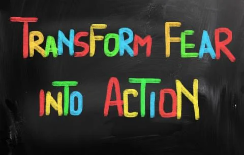 Transform fear into action concept Stock Illustration